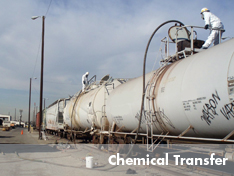 United Pumping Service performs chemical transfer services onsite with an industrial vacuum truck from our fleet.